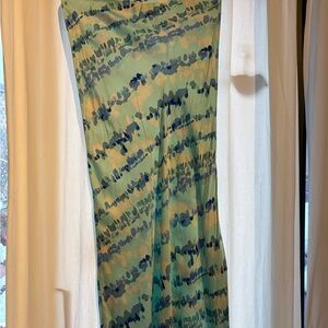 Satin multicoloured long skirt